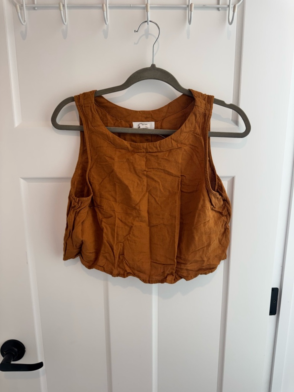 Japna Rust Brown Cropped Tank Top